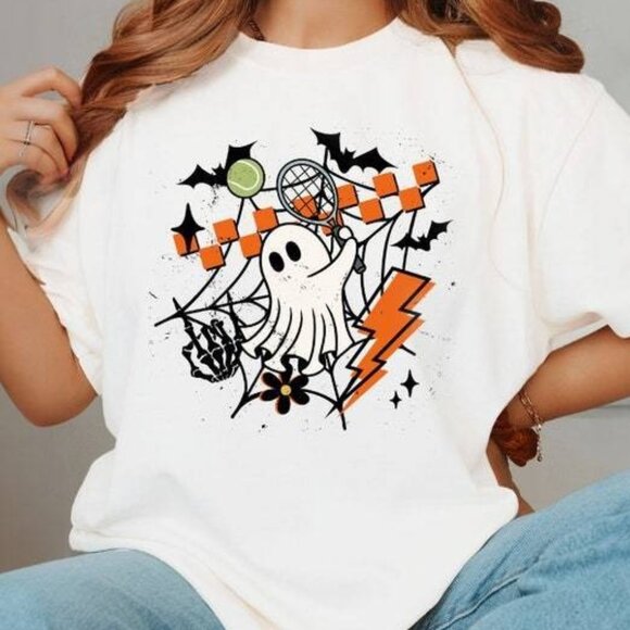 Tops - Tennis Ghost Halloween T-Shirt